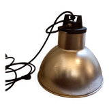 Industrial pendant light, aluminum globe, workshop style