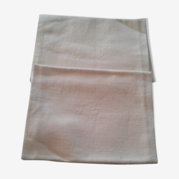 Two tea towels, cotton monogram A F