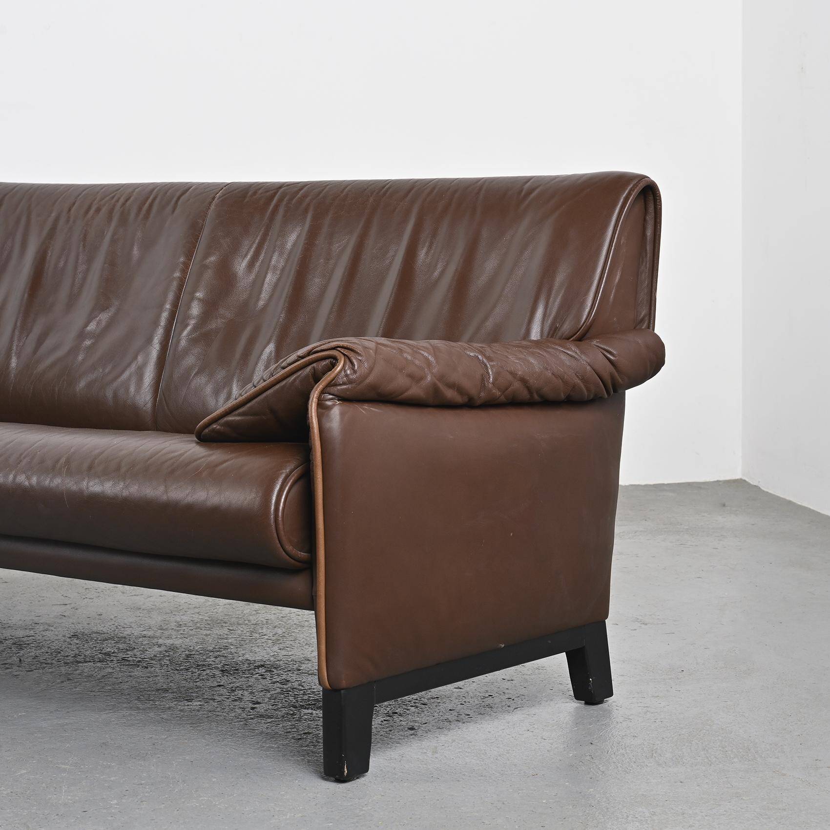 De Sede leather sofa, model DS 14, circa 1990