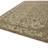 Tapis oriental unique en laine beige des années 1980, 287 cm x 382 cm, fait à la main