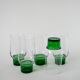 Lot de 5 verres Long Drink Design à pieds vert, 1970