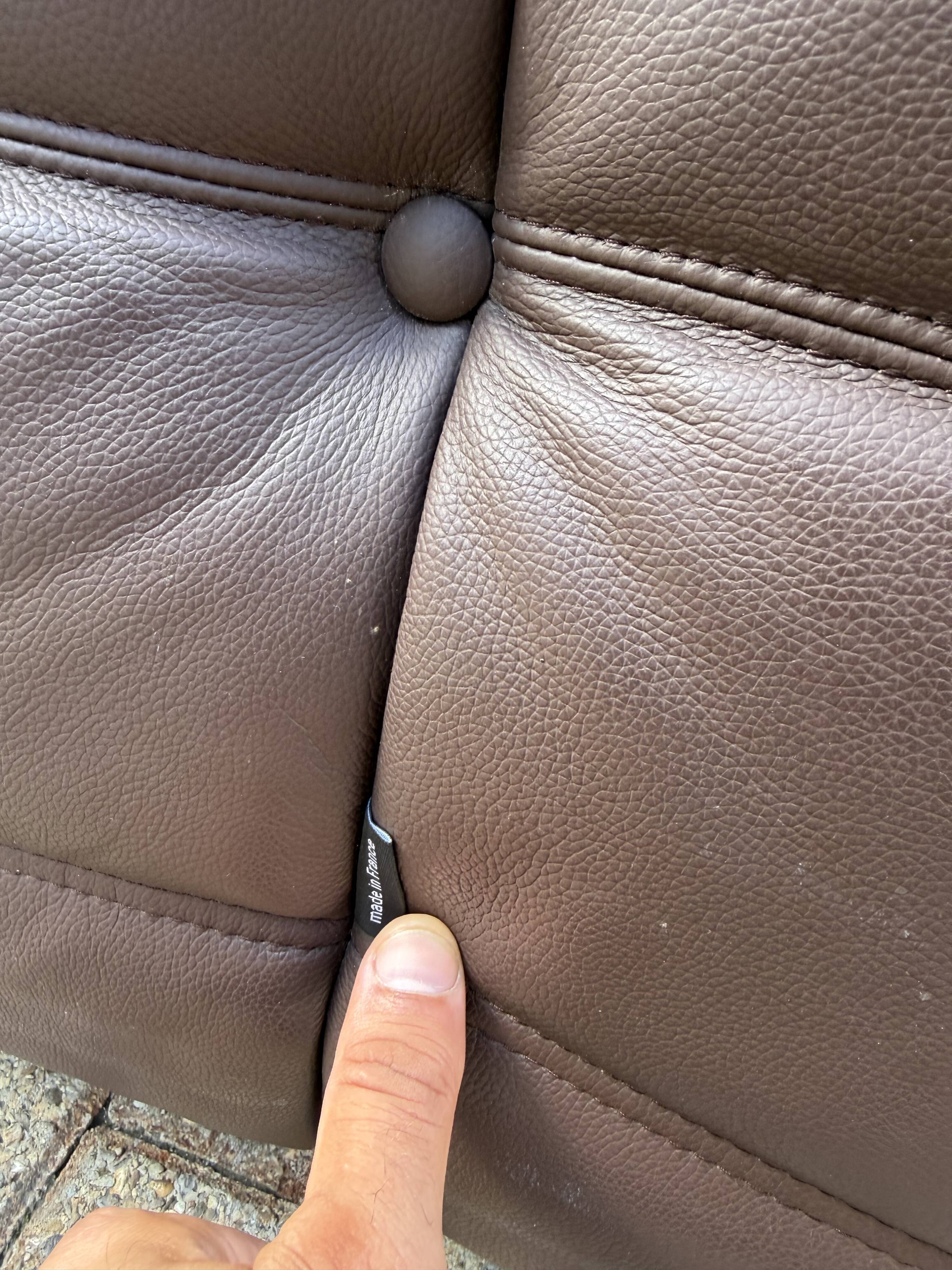 100% authentic Ligne Roset Togo 3-seater in chocolate brown original leather.