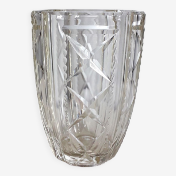 Vase art déco - verre taillé - france 1940