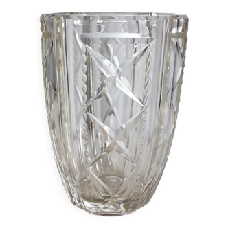Art deco vase - carved glass - france 1940