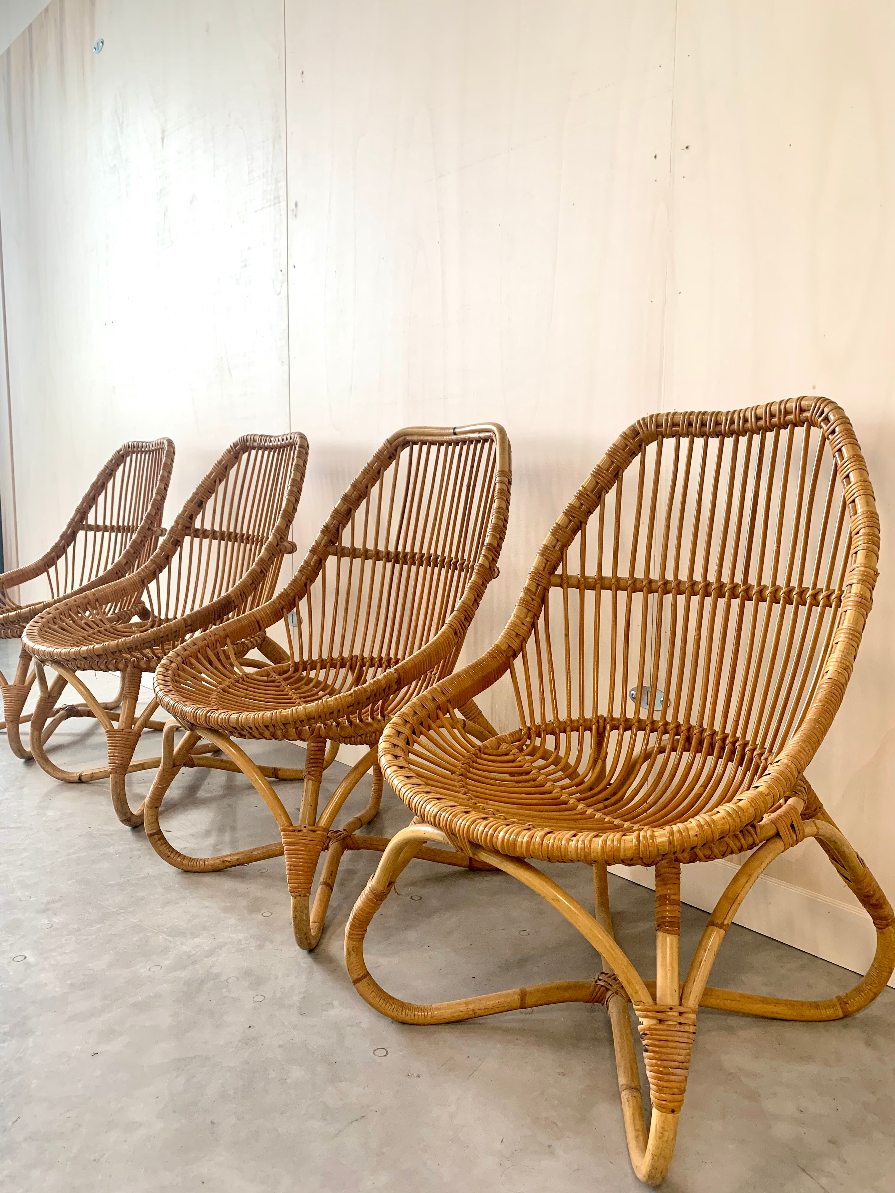 Fauteuils en rotin vintage