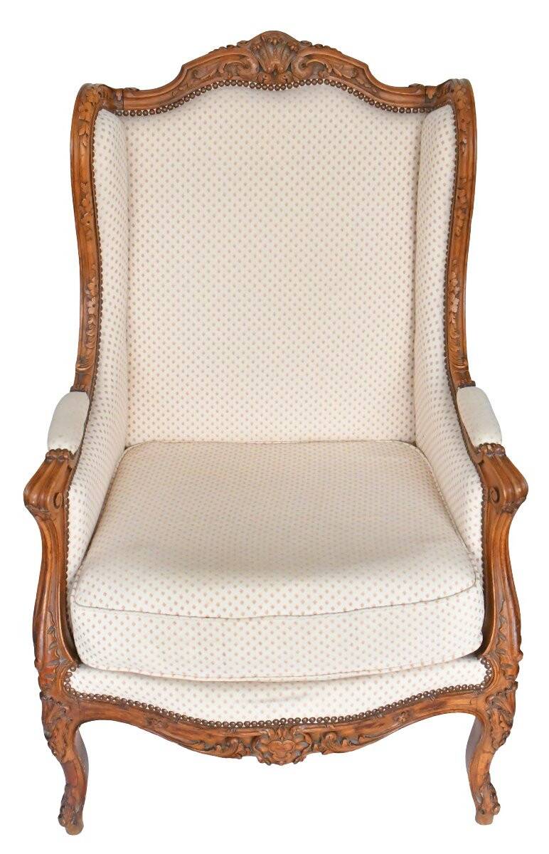 Louis XV style wingback armchair