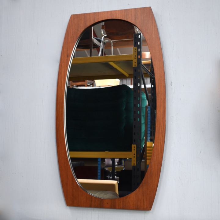 Teak mirror Italy 1950 58x100cm