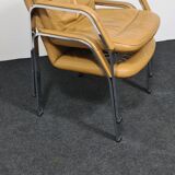 Vintage leather stacking chair by Klober Germany