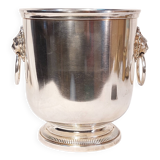 Silver-plated metal table ice bucket with lion head decoration