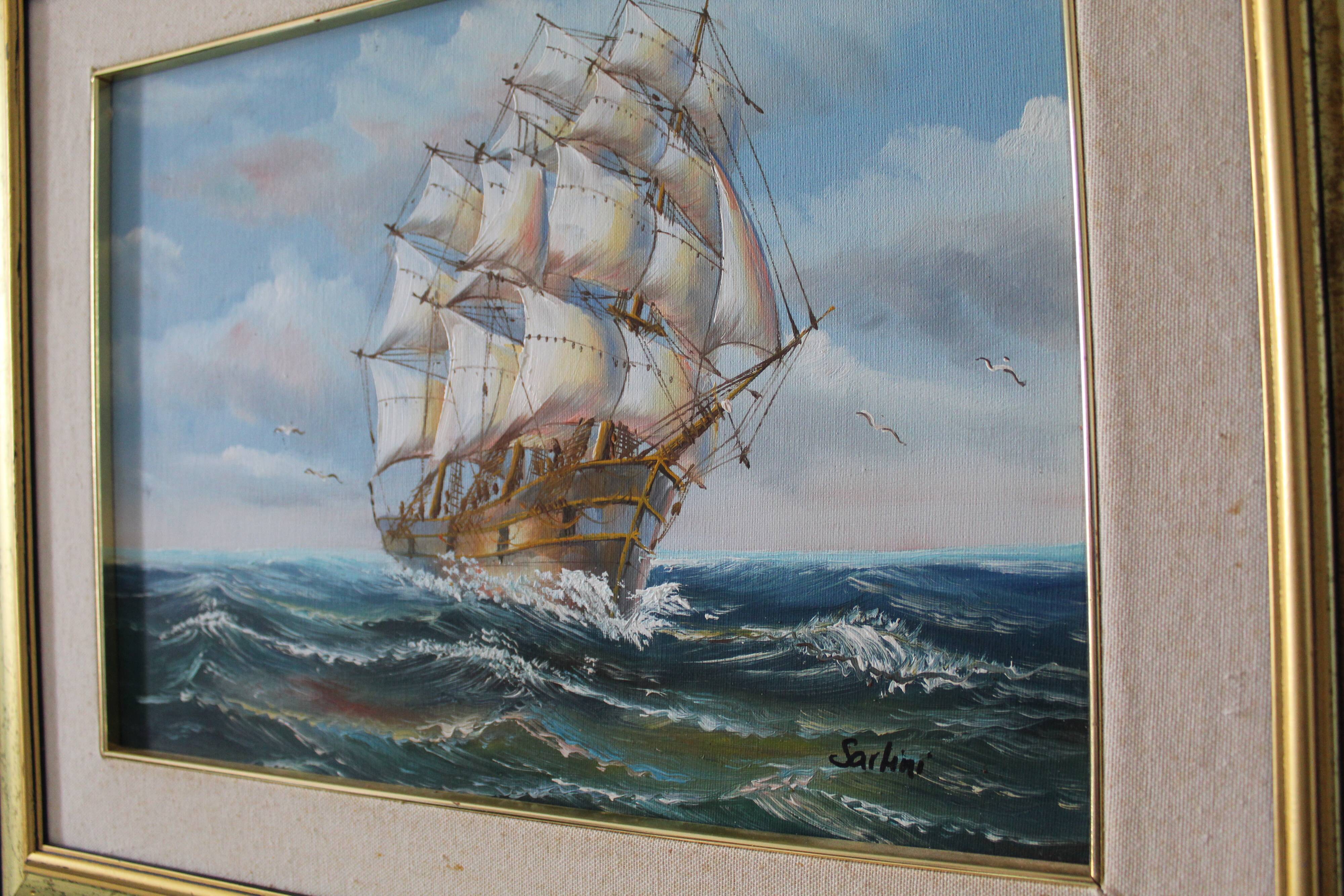 Tableau "Voilier dans la tempête"