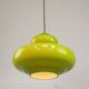 Lampe à Suspension Mid-Century en Verre Vert et Laiton, Italie