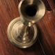 Large brass torch candle holder