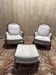 Pair of armchairs / bergères in beige Louis XVI style