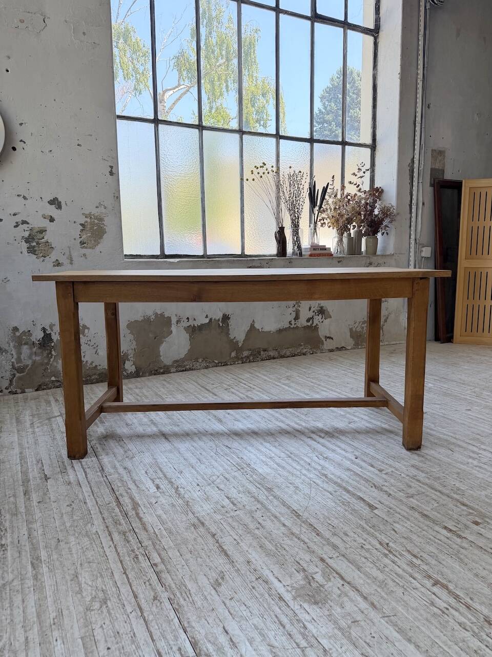 Table de ferme chêne doré 160cm