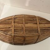 Bamboo and brass “boat” basket 1970