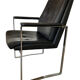 Chaise de bureau en cuir et acier chromé 1980