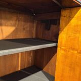 Biedermeier Armoire, Walnut Veneer, Full Columns, Austria/Vienna around 1825