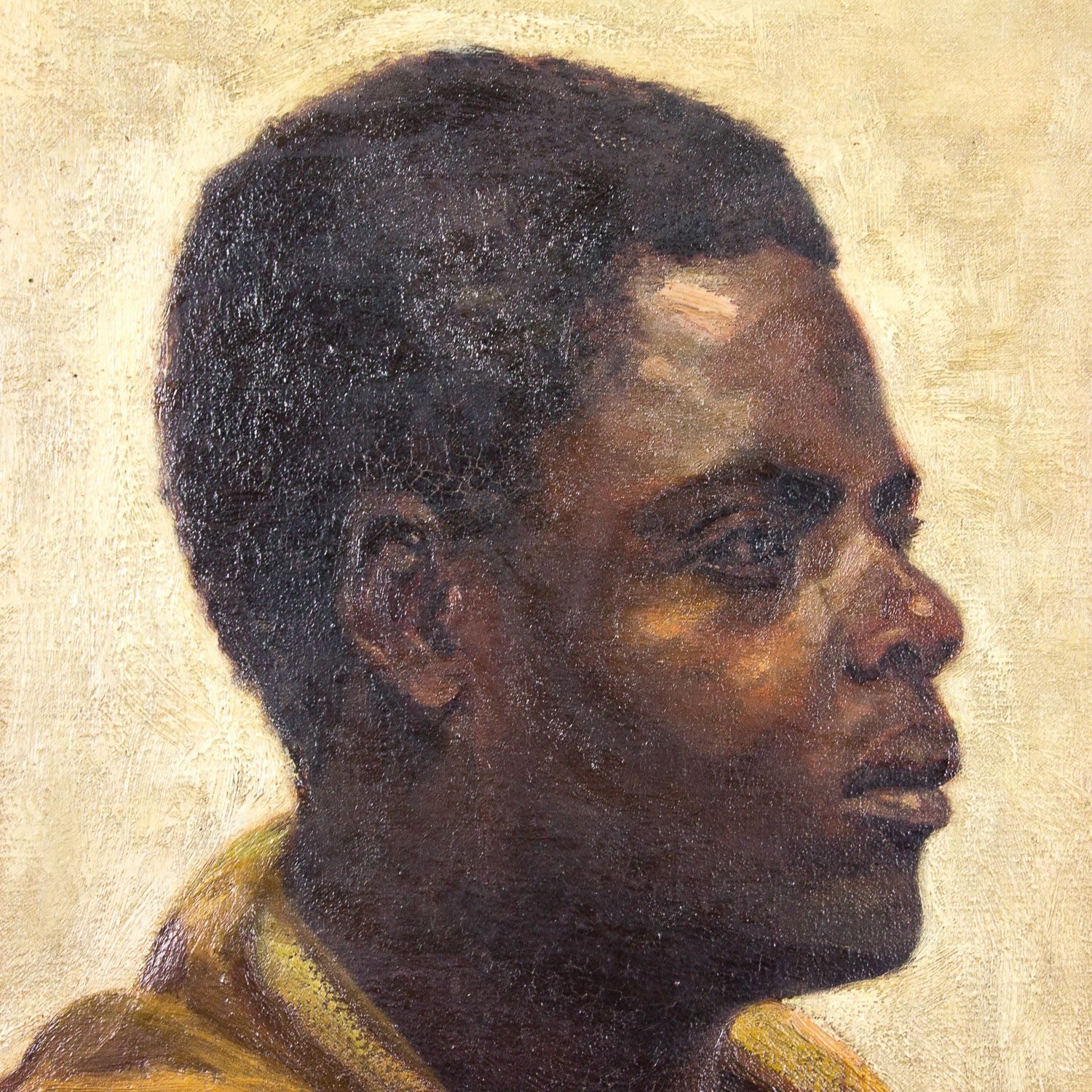 Late 19th century painting of an african man by W. Wahaf