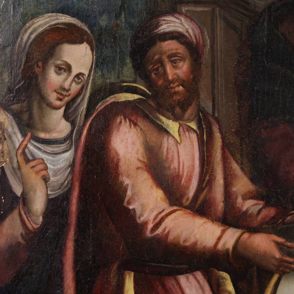 Great 16th-century Italian painting on panel, The Circumcision of Jesus