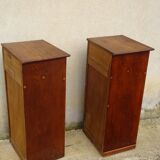 Oak bedside tables, vintage pair