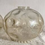 Vintage molded glass lampshade, molded glass globes