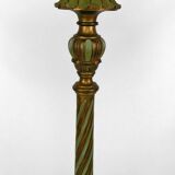 Floor lamp in gilded carved wood and pearly glass lampshade, Art Deco, France, Circa 1920