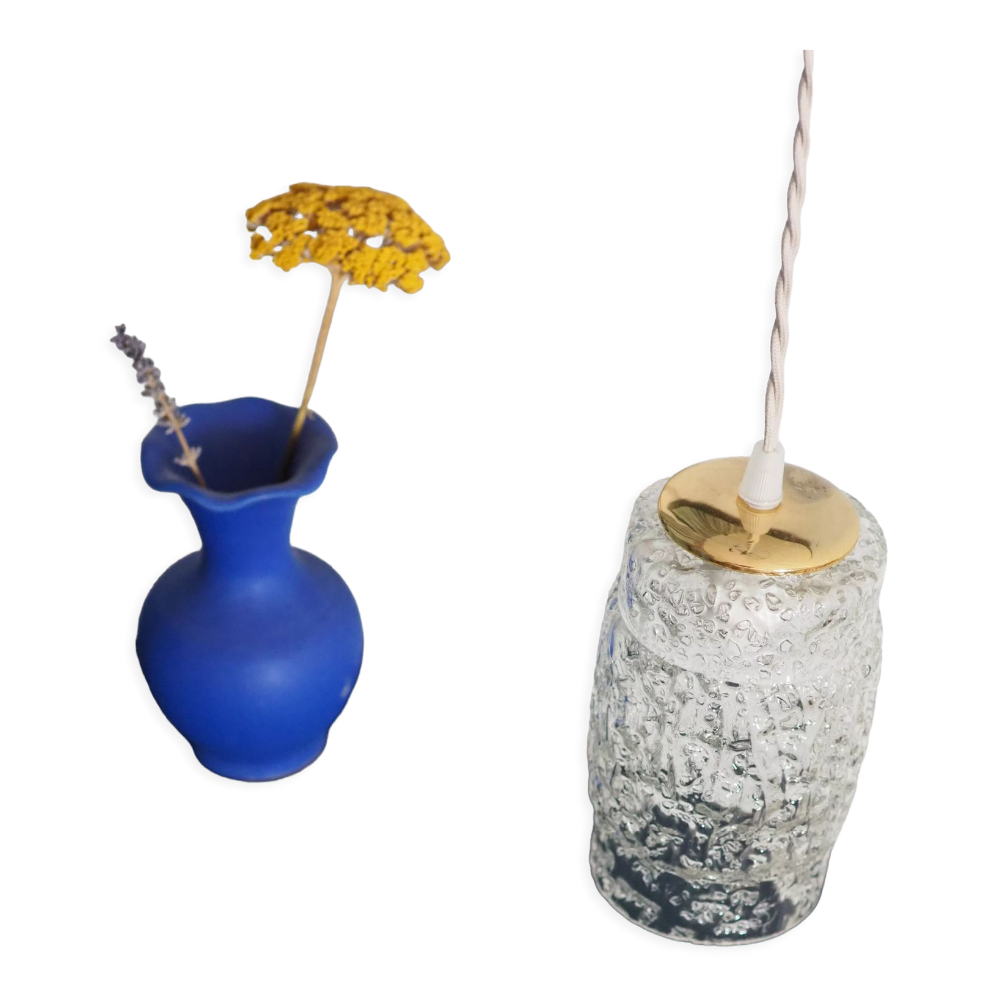 Walking lamp - Globe frosted glass 50s