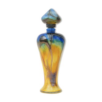 Multi-coloured blown glass vase
