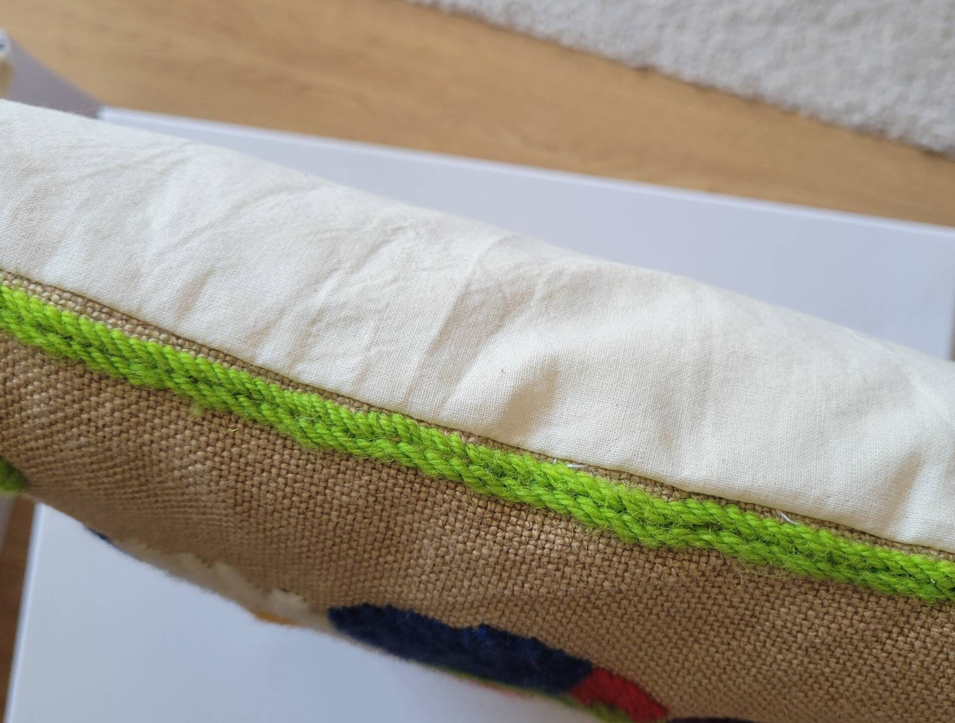 Vintage embroidered cushion