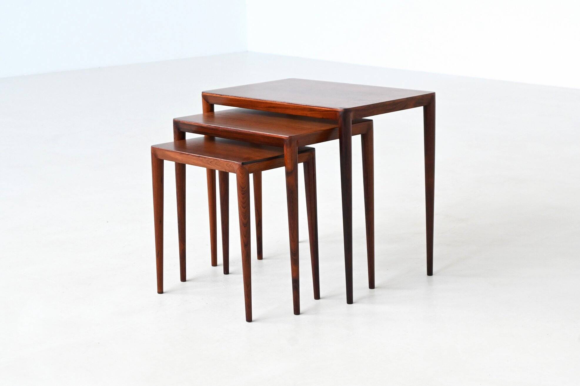 Severin Hansen nesting tables in rosewood Haslev Denmark 1960