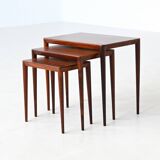 Severin Hansen nesting tables in rosewood Haslev Denmark 1960