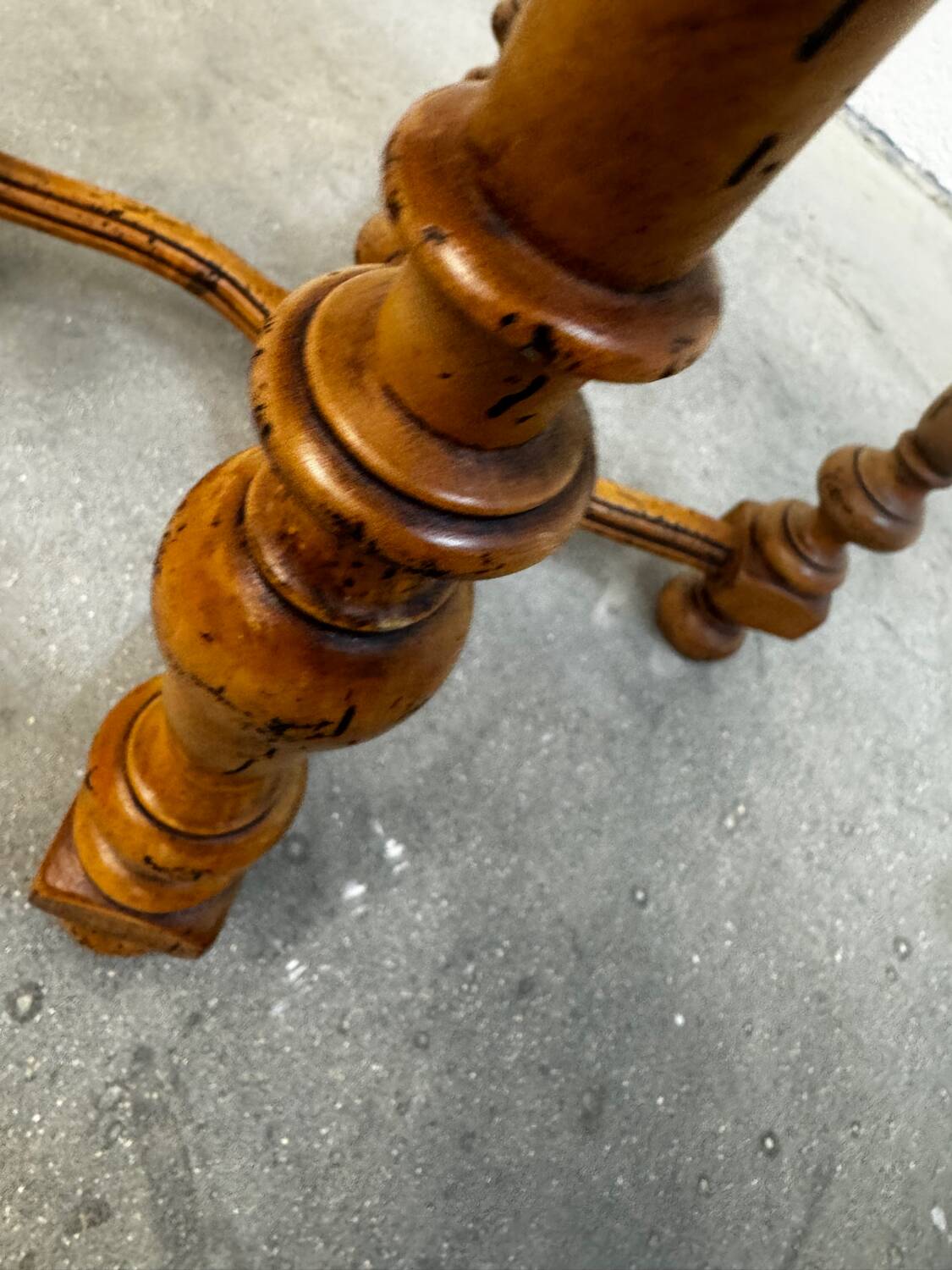 English octagonal inlaid table