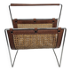 Italian Magazine Rack with Rattan, 1980's
