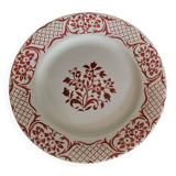 Flat plate in Digoin Sarreguemines iron earthenware with Versailles decor