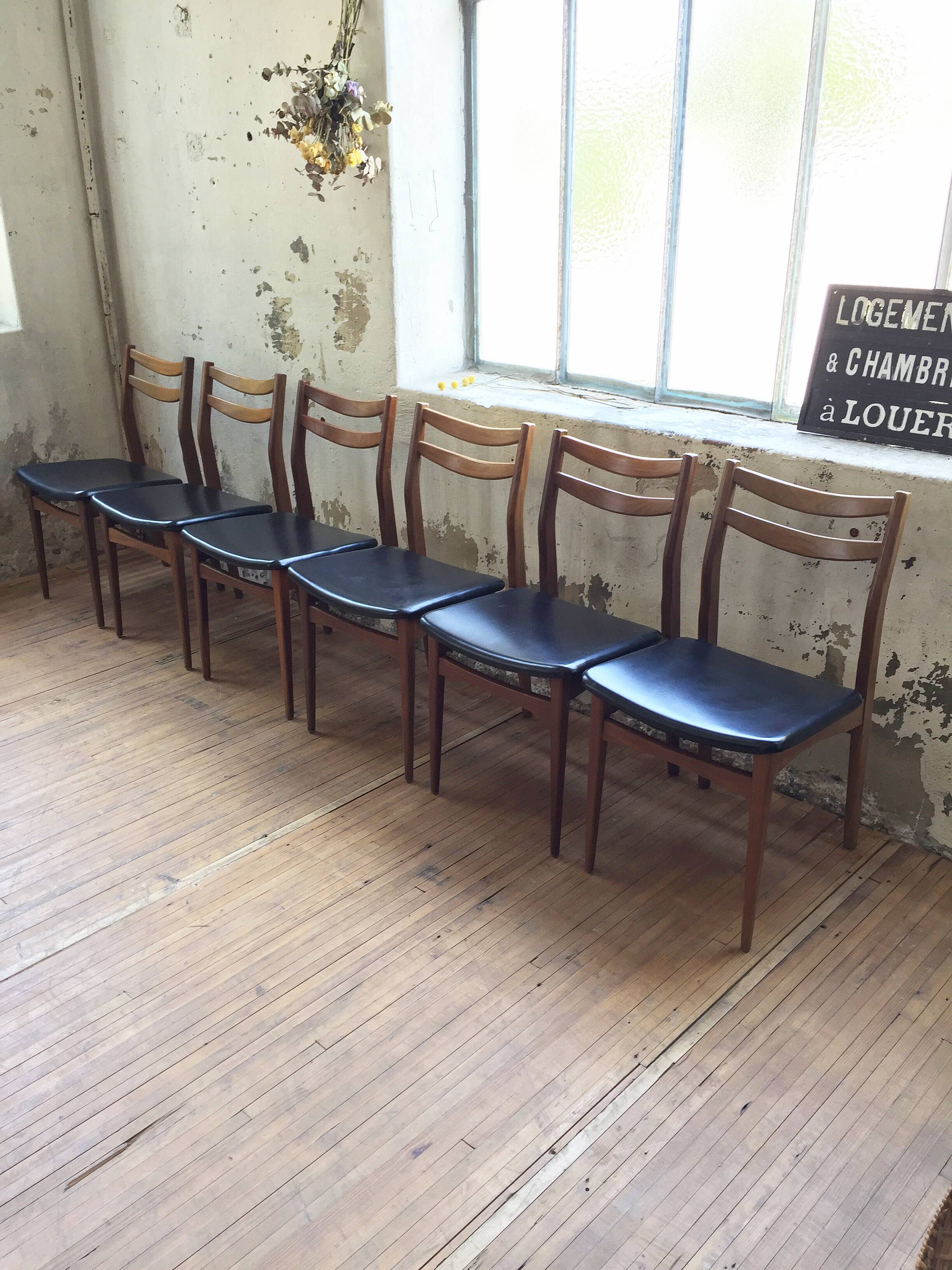 Série 6 chaises scandinaves