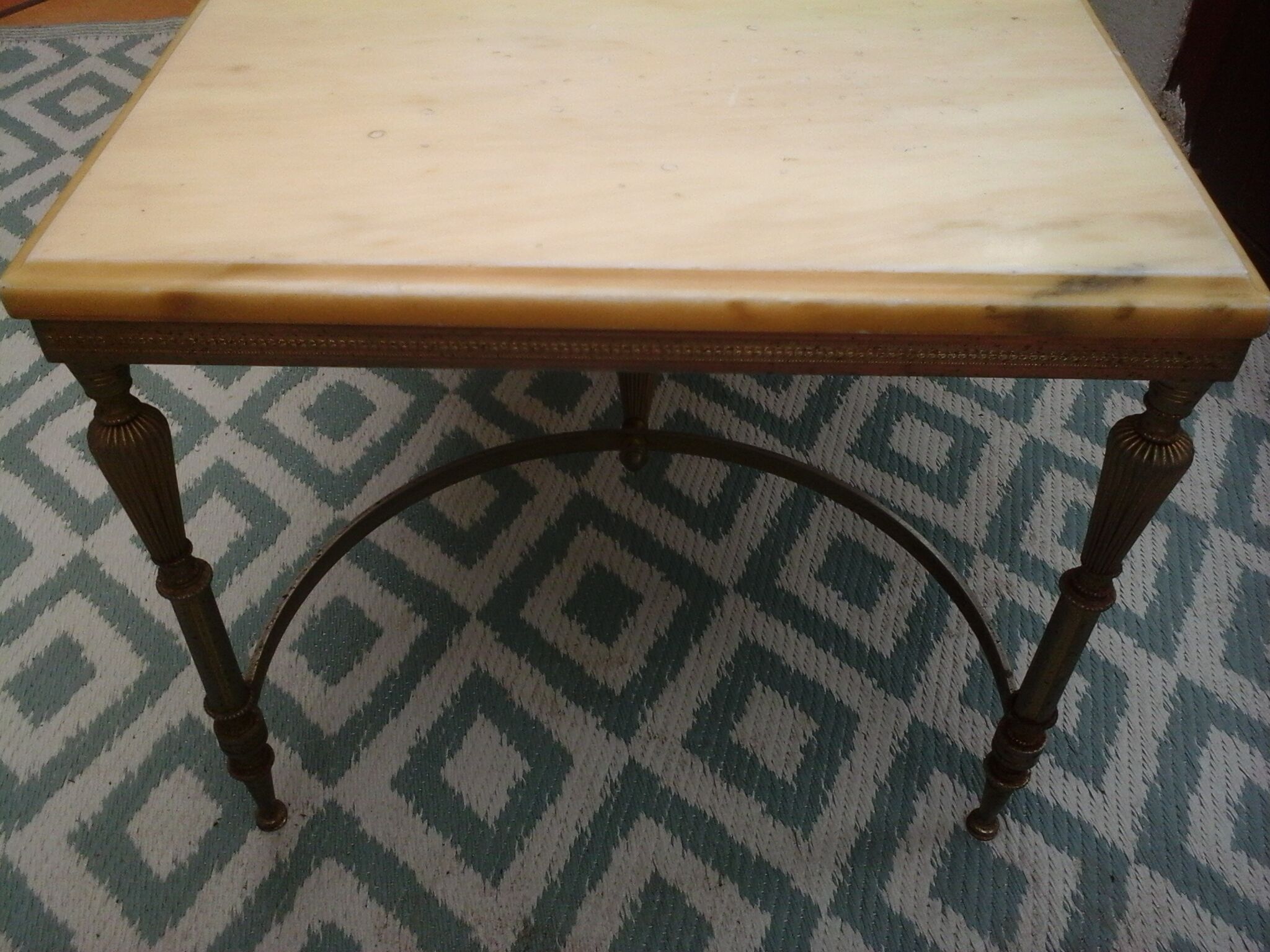 Marble and brass coffee table