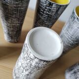 6 ceramic glasses from the 60s