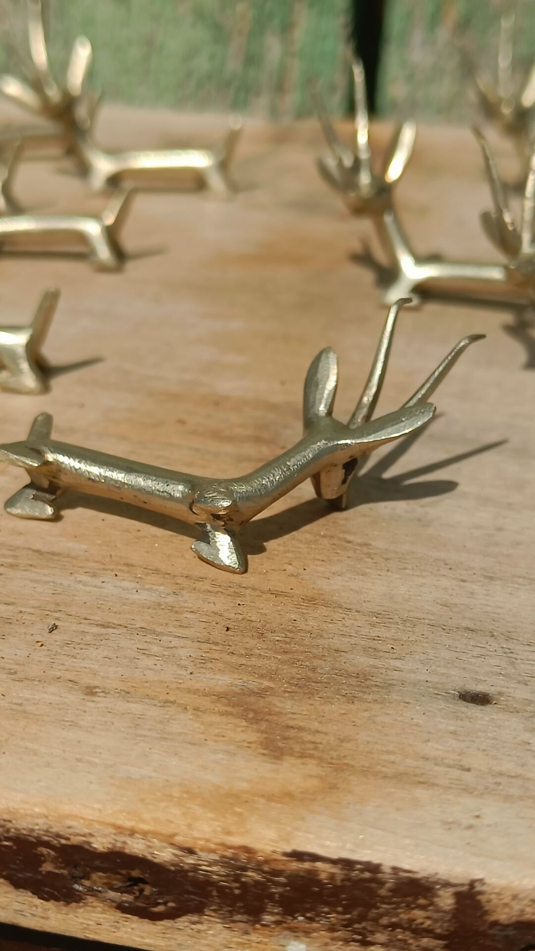 Handcrafted brass gazelle knife rests x12