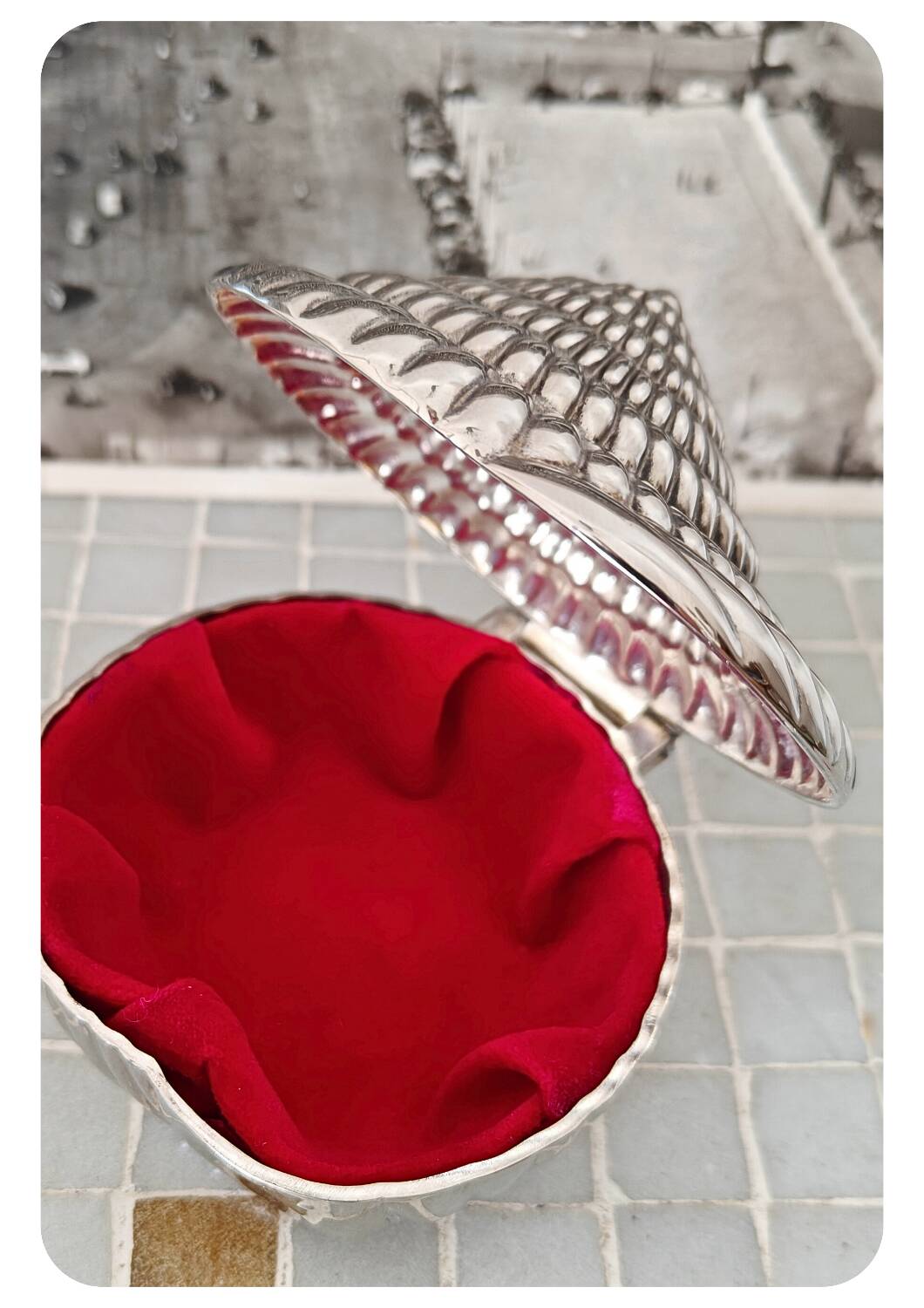 Boîte à bijoux vintage en forme de coquillage