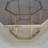 Brass  Italian coffee table by Romeo Rega, 1970s