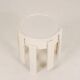 SET OF THREE STACKING SIDE TABLES IN WHITE MOULDED PLASTIC