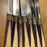 Lot of 10 two-tone art deco knives