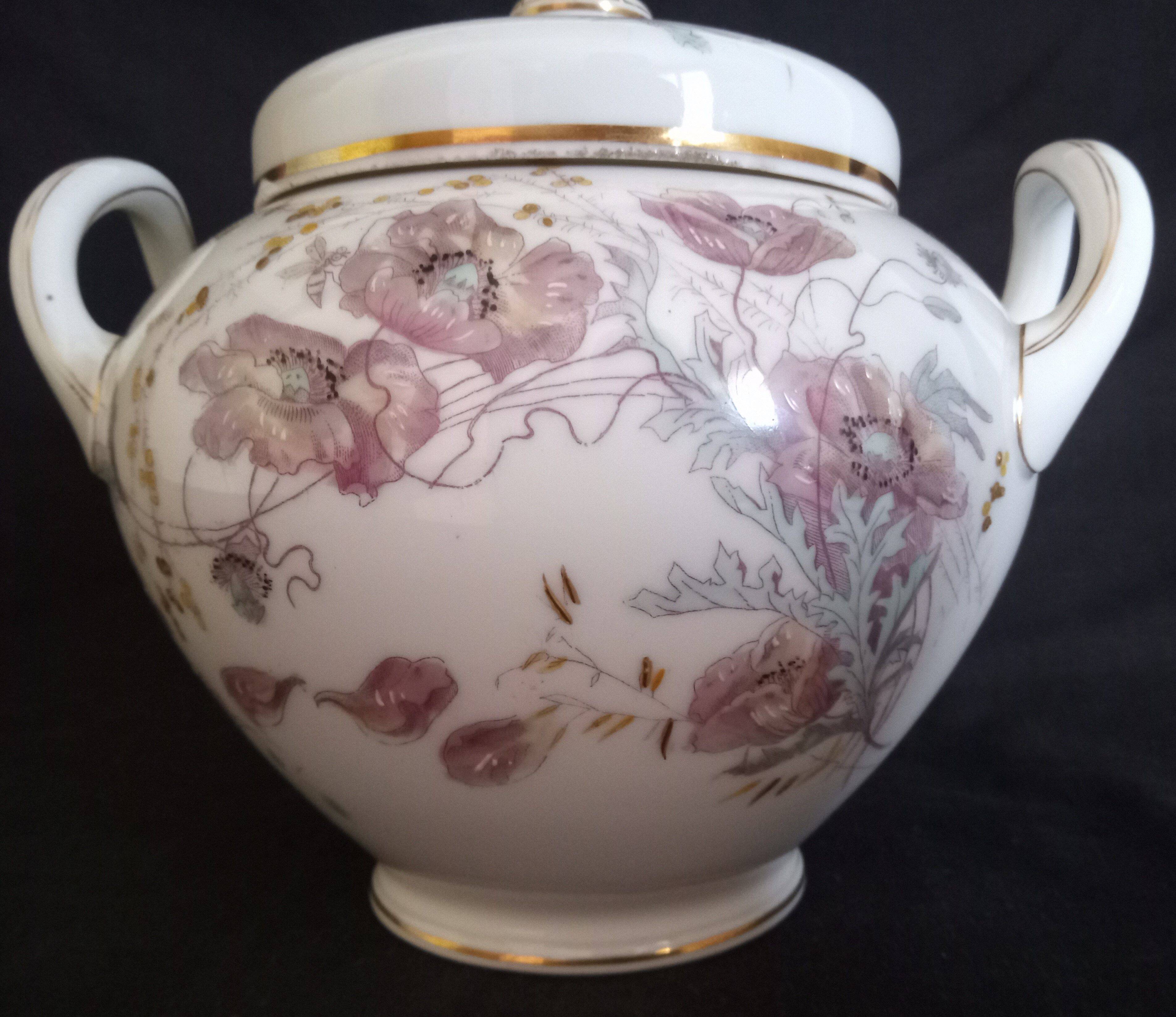 Art Nouveau coffee service for 8 people in Paris porcelain