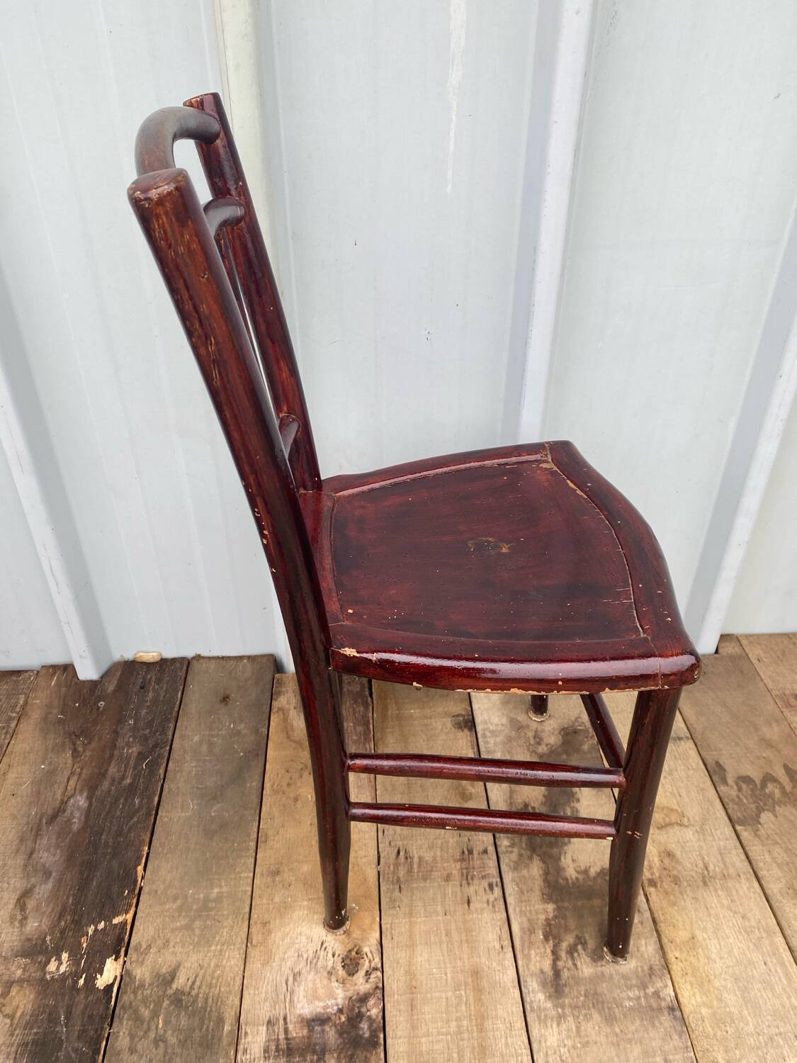 Antique Thonet style bistro chair turned wood vintage brown