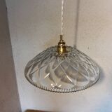 Suspension vintage en verre ciselé
