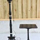 Black wooden floor lamp