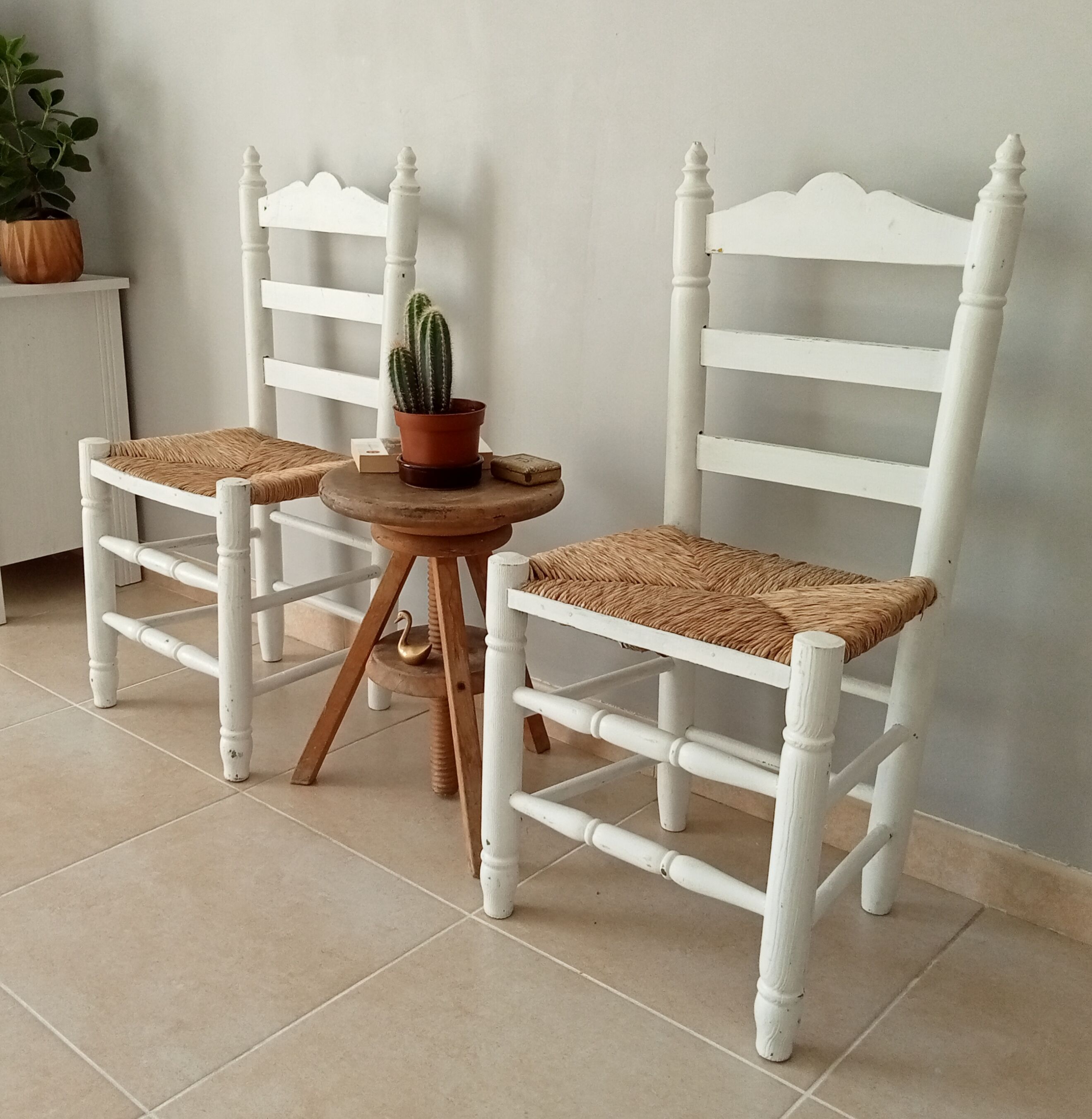 Paire de chaises ancienne paillé années 30/40