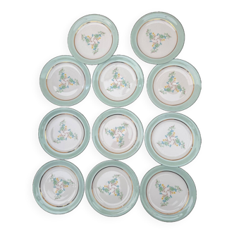 11 Portal Limoges France dessert plates (diameter 17 cm)