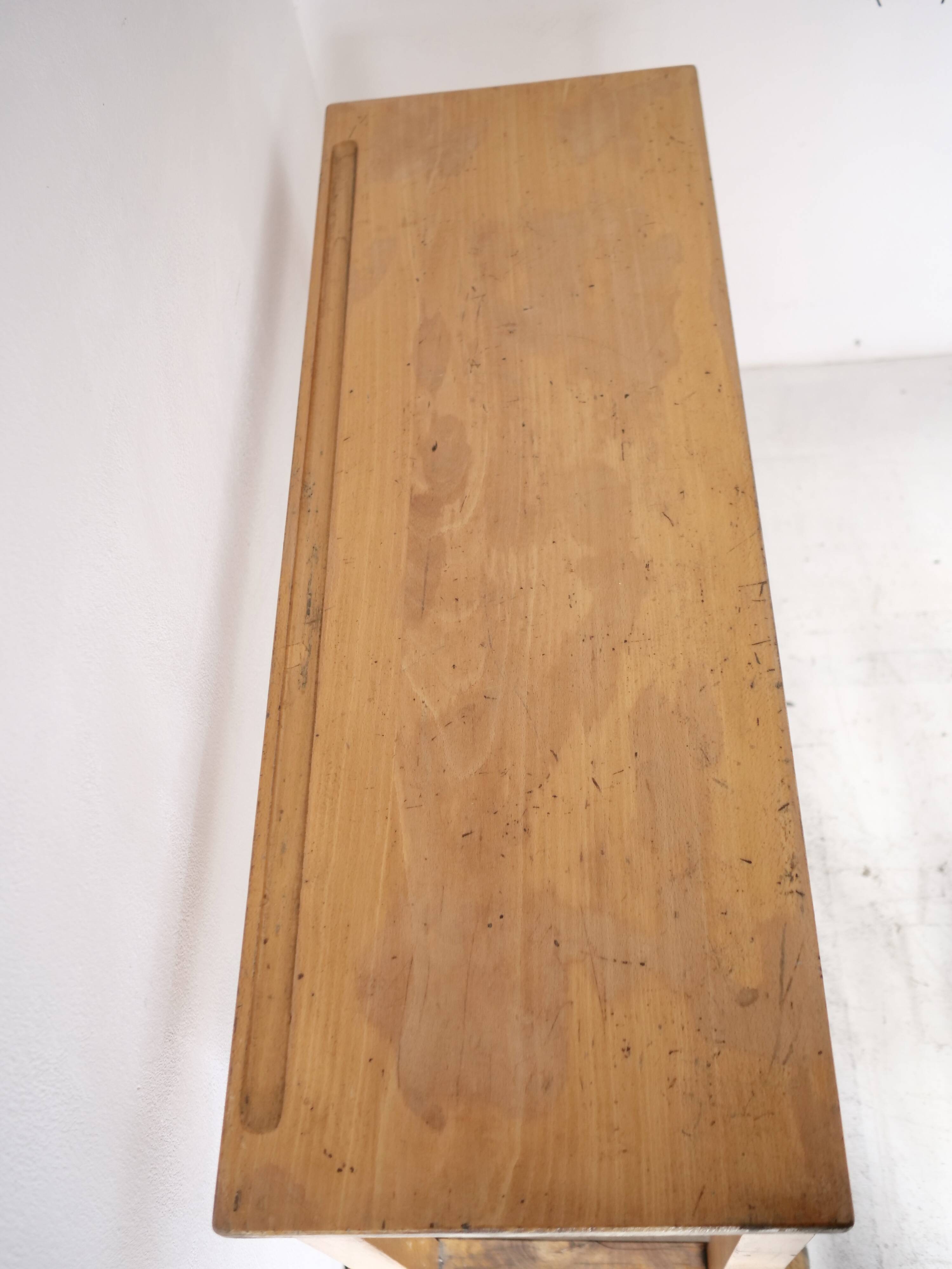 Beech desk or console from around 1930.