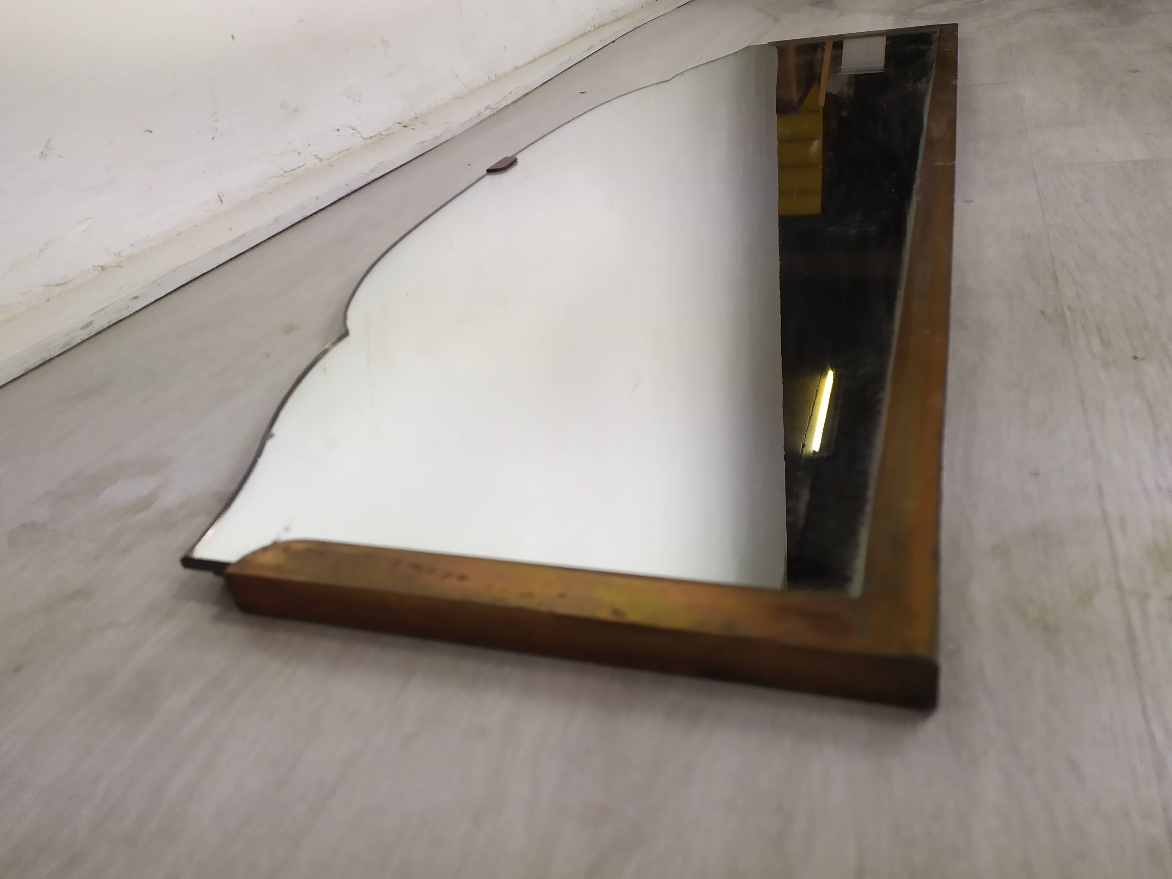 Brass art deco mirror